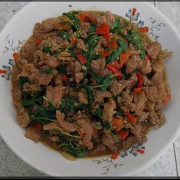 กระเพราะเนื้อ  กับข้าว