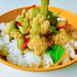 ข้าวปลาดอลลี่ซอลแกงเขียวหวาน
