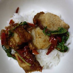 กะเพรา นั่งนึก🍃หมู หมึก กุ้ง หมูกรอบ🍳 พระนคร