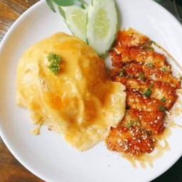 ข้าวไข่ข้น + ไก่กรอบเกาหลี