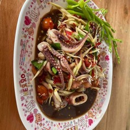ส้มตำนัวๆ+ปลาหมึก
