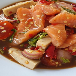 ยำแซลมอน + หมูยอ