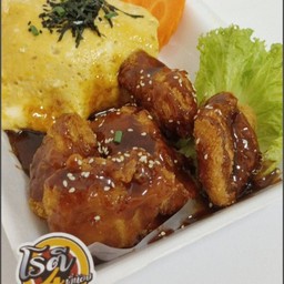 ข้าวไข่ข้น+ไก่คาราเกะ