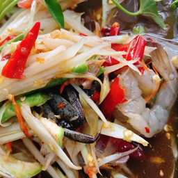 ส้มตำปูปลาร้า - กุ้งสด