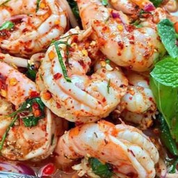 ลาบกุ้งสุก