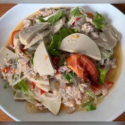 ยำวุ้นเส้นหมูยอหมูสับ