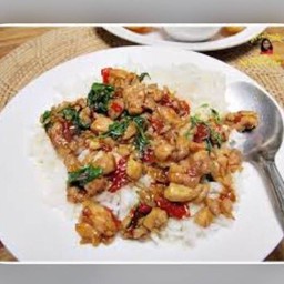 กระเพราไก่สับ (ราดข้าว)