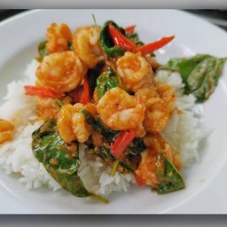 กระเพรากุ้ง (ราดข้าว)