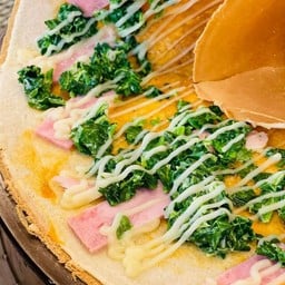 เครปไส้ แฮม+ผักโขม+ไข่กุ้ง