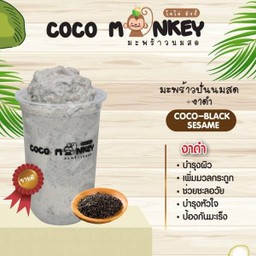 มะพร้าวปั่นนมสด+งาดำ