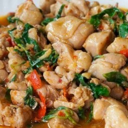 ผัดกะเพราไก่ ราดข้าว