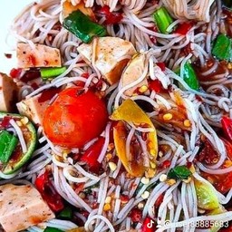 ตำซั่วพริกแห้งใส่หมูยอผักดอง