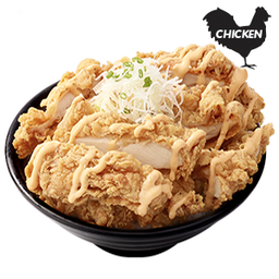 ข้าวหน้าล้นไก่กรอบมาโย