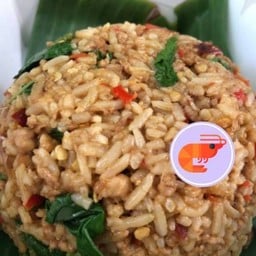 ข้าวคลุกกระเพากุ้งสับขุนช้าง