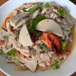 ยำวุ้นเส้นหมูสับหมูยอ