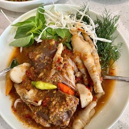 หมูแดดเดียวยำขนมจีน - เจเจ