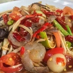 ตำกุ้งสด-ลวก