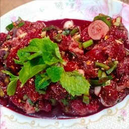 Raw Blood Salad with Beef