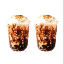 นมสดบราวชูก้า2แก้ว Brown Sugar Fresh Milk Twin