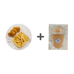 นักเก็ตไก่+เฟรนฟราย+น้ำปั่นนม