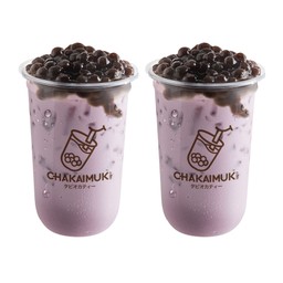 ชานมเผือก2แก้ว Taro Milk Tea Twin