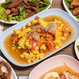 ตำข้าวโพดกุ้งสด