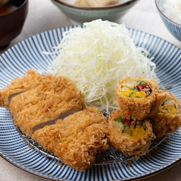 ชุดคัตสึฟองเต้าหู้ห่อผักตามฤดูกาลและทงคัตสึสันใน