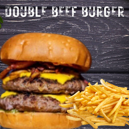 แฮมเบอร์เกอร์เนื้อไทยวากิว 2 ชั้น + ชีส (Double Beef Burger Thai-Wagyu + Cheese)