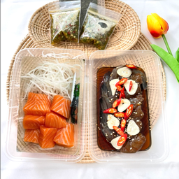 กุ้งดองซีอิ๊ว6ตัว+หั่นเต๋าซาชิมิ 130กรัม