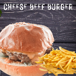 แฮมเบอร์เกอร์เนื้อไทยวากิว + ชีส (Cheese Beef Thai-Wagyu Burger)