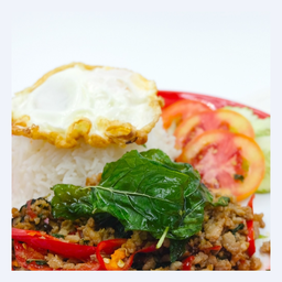 ข้าวกระเพราเสือร้องไห้ ไข่ดาว