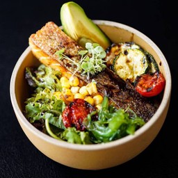 Grilled salmon poke