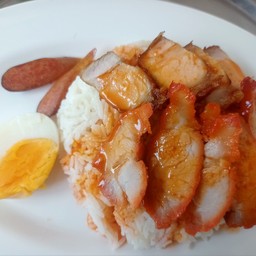 ข้าวหมูแดง+หมูกรอบ
