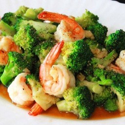 บล็อคโคลี่ผัดกุ้ง