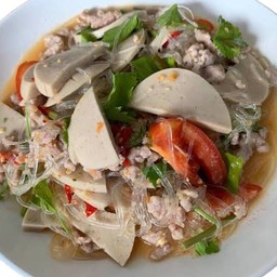 ยำวุ้นเส้นหมูสับ+หมูยอ