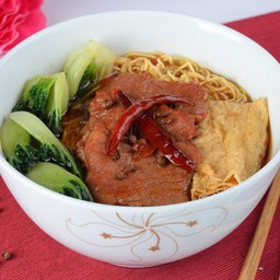 บะหมี่น้ำเนื้อซุปหม่าล่า