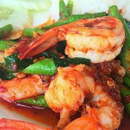 พริกแกงกุ้งราดข้าว