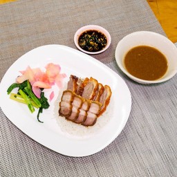 ข้าวเป็ดย่าง+หมูกรอบ