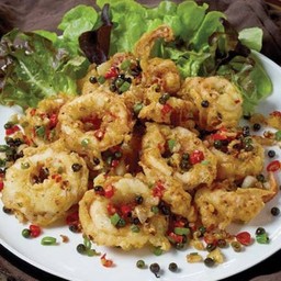 หมึกทอดกรอบคั่วพริกเกลือ