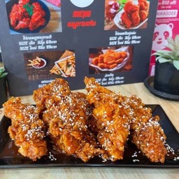 ไก่ไม่มีกระดูกคลุกซอสกระเทียม 6 ชิ้น