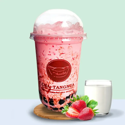 นมสตอเบอร์รี่ไข่มุก