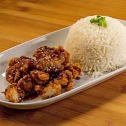 ข้าวไก่ทอด ซอสกระเทียม