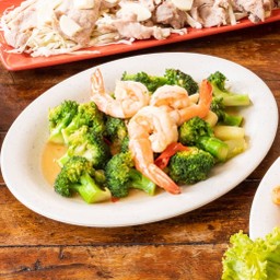 บล็อกโคลี่ผัดกุ้ง