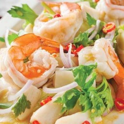 ยำออรินจิกุ้งสด