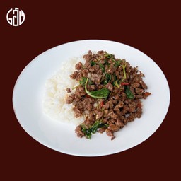 กะเพราเนื้อราดข้าว