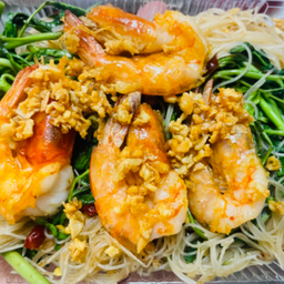 ผัดหมี่กระเฉดกุ้ง