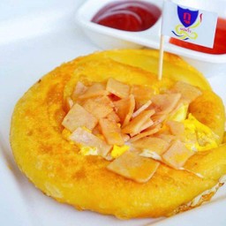 โรตีไข่ดาว+แฮมไก่