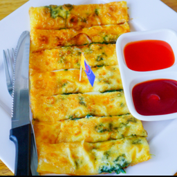 โรตีผักโขม+ไข่+ชีส