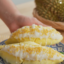 ทุเรียนกรอบนอกนุ่มใน+ข้าวเหนียวมูนกะทิฉ่ำๆ(1พู)