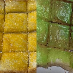 เซ็ตสุดคุ้ม ปังปิ้งเนยนมน้ำตาล+ปังปิ้งสังขยาใบเตย